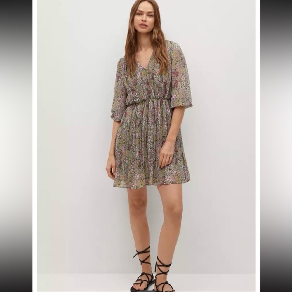 Mango Multicolor Floral Mini Dress